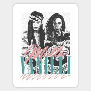 Milli Vanilli \/\/\ Vintage Style 90s Aesthetic Design Magnet